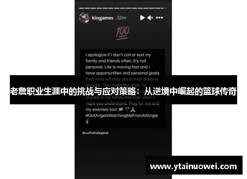 老詹职业生涯中的挑战与应对策略：从逆境中崛起的篮球传奇